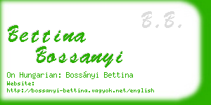 bettina bossanyi business card