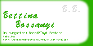 bettina bossanyi business card